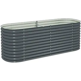vidaXL Garten-Hochbeet verzinkter Stahl 240 x 80 x 81 cm Grau