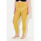 Ulla Popken Damen große Größen Übergrößen Plus Size Strumpf-Leggings, 60 den, flache Nähte senfgrün 56/58 659026620-56+ - 56-58