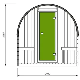 FinnTherm Fasssauna ScandiPod Deluxe, Fasssauna 2 Sitzbänke aus Holz ... Sauna mit 42 mm Wandstärke, Außensauna Mit Montagematerial - FinnTherm