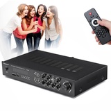 Wireless Amplifier HiFi Verstärker Bluetooth 5 Kanal Stereo Digital Audio Endstufe FM/AM Radio Verstärker mit Fernbedienung 600W Mini Audio Amplifier HiFi Audioverstärker für Hause und Auto