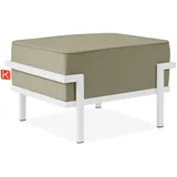 konsimo® Gartenlounge-Hocker, Weiß, Beige, Metall, 1-Sitzer, Füllung: Schaumstoff, Rechteckig, 69x44x54 cm, Hergestellt in Europa, Gartenmöbel, Gartenstühle, Gartenhocker