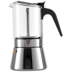 GRÄWE Espressokocher GRÄWE Espressokocher mit Glaskanne, 0,36l Kaffeekanne silberfarben 0,36 l