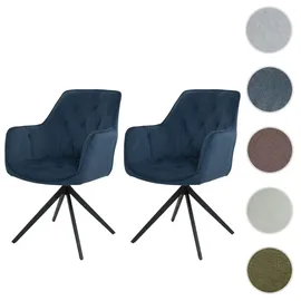 MCW Esszimmerstuhl MCW-L80 Stoff blau 2er Set