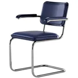 THONET S 64 P Freischwinger Polster Graphite Blue