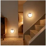 shop'n smile ideoon Schrankleuchte LED Schrankleuchte Bewegungssensor Nachtlicht magnetisch & kabellos, LED fest integriert, Schranklicht Ø8cm, Sensor-Reichweite 4–6m, Magnet-Klebemontage weiß