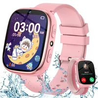2025 2G Kinder Smartwatch mit Telefonfunktion,32 Spielen,IP68,Fitness Tracker,Schrittzähler, Herzfrequenz-Schlafmonitor,Lern-Sportuhr,Jungen&Mädchen - Rosa