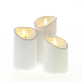 MARELIDA LED Kerzenset für Außen flackernd - Timer weiß 3er Set