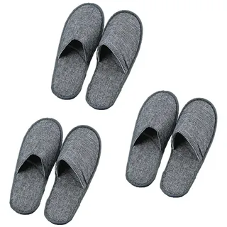 Changyeah Grau Reiseschlappen, Hotelhausschuhe, Gästepantoffeln, rutschfeste Hausschuhe,Gästepantoffeln, Hausschuhe, rutschfeste, für Spa, Familie, Hotel, Party - 39 EU