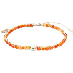 Samapura Karneol Armband aus Brasilien | Silber Faden 16 Damen 