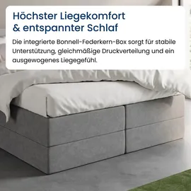 home collective Boxspringbett 100 x 200 cm H2 Grau