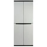 Kreher Mehrzweckschrank Kunststoffschrank 'J-Line' mit 3 Böden (Schwarz/Grau) grau|schwarz