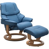 Stressless Stressless® Relaxsessel »Reno«, mit Classic Base, Größe S, M & L, Gestell Eiche, blau