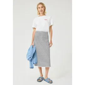 street one studio Midirock Damen Gestreift Weiß 40