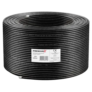 PremiumX Premium X CAT 7 Outdoor Netzwerkkabel 100m – 10 Gbit/s Erdkabel Datenkabel Ethernetkabel LAN Kabel für Außen S/FTP AWG23/1 Verlegekabel - reines