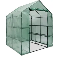 Relaxdays Foliengewächshaus 1,4 x 1,4 x 1,95 m grün