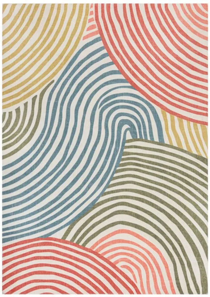 Teppich FLAIR RUGS "Wanda Swirl" Teppiche Gr. B: 120cm, 8mm, L: 170cm, bunt Wanda Swirl Washbarer Teppich