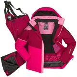 Killtec Skianzug Mädchen Skijacke bordeaux rosa + Skihose bordeaux, geschweißte Nähte rosa 140