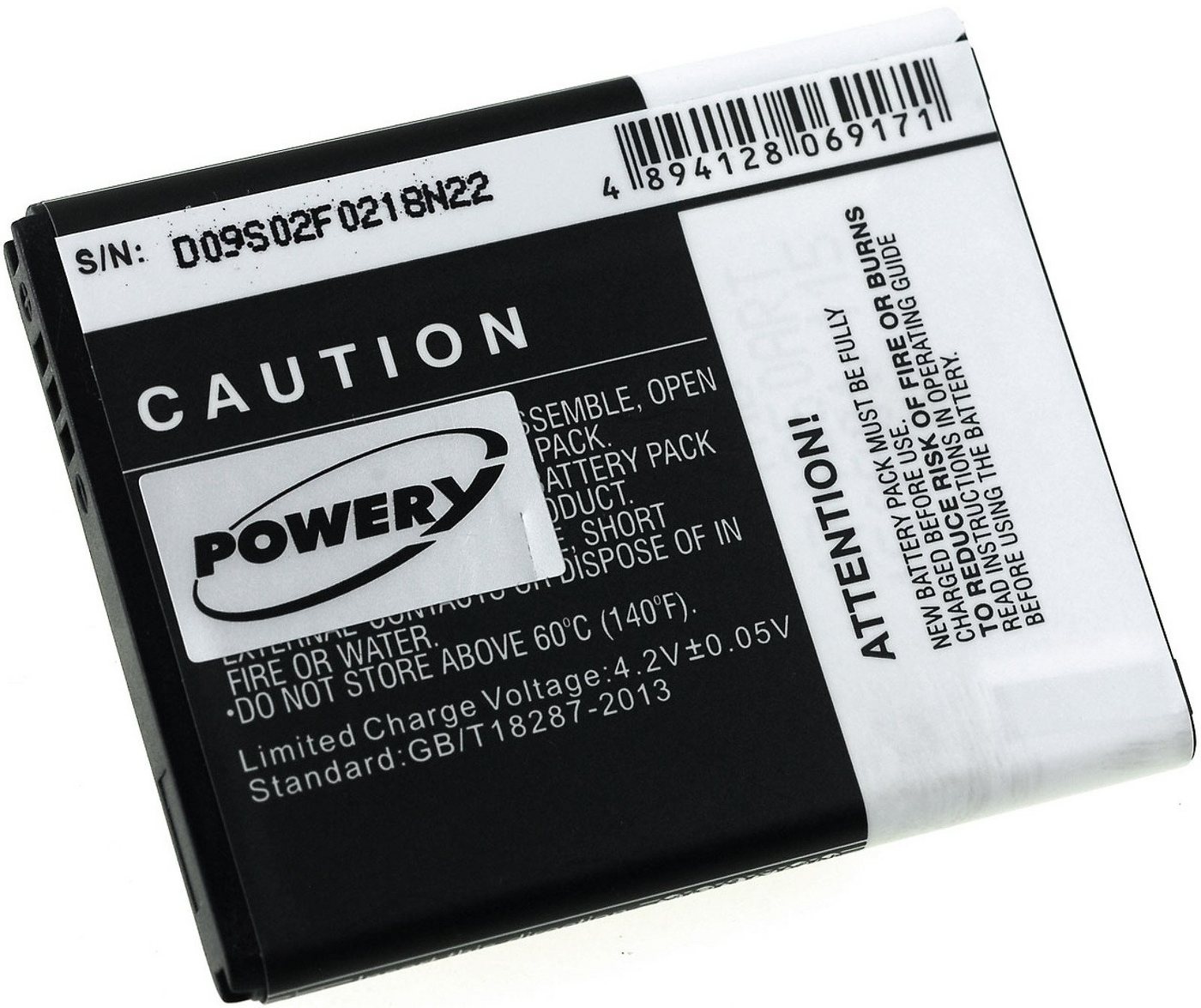Powery Powerakku für Smartphone Samsung GT-S5570 Smartphone-Akku 1300 mAh (3.7 V) schwarz