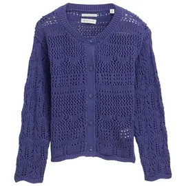 Tom Tailor Mädchen Cardigan mit Lochmuster, blau, Uni, Gr. 104/110