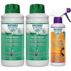 Imprägnierungsmittel Set - Nikwax 2x Tech Wash 1L & 1x TX Direct Spray-On 300ML 300ML