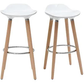 miliboo Design-Barhocker 2er-Set  Weiß