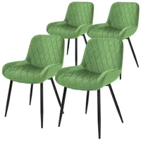 ML-DESIGN Stuhl Esszimmerstühle Set mit Rücken und Armlehnen Polster Küchenstühle (4 St), 4x Küchenstühle Grün 54x60x84cm aus Samt mit Metallbeine grün