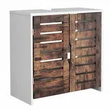 VCM Waschbeckenunterschrank Flonali 60 x 60 cm Weiß/Eichefarben