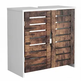 VCM Waschbeckenunterschrank Flonali 60 x 60 cm Weiß/Eichefarben
