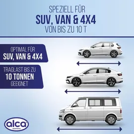 Alca alca® Hydraulischer Unterstellheber 10t I Doppelkolben, GS & TÜV Zertifiziert, Hubhöhe 205–390 mm, Öl nachfüllbar, Wagenheber - ideal für SUV, Transporter & Wohnmobile