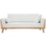 miliboo Design-sofa 3 Plätze Altweiß Holzbeine Fjord