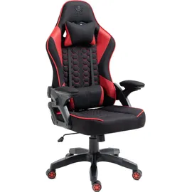 kraken chairs Gaming Stuhl Stoff, Bürostuhl Gaming Sessel, Höhenverstellbar Drehstuhl, Ergonomischer Gamer Stuhl Verstellbare Armlehne Lendenkissen Schwarz/Rot