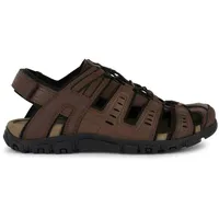 GEOX Strada C Sport Sandal, Dark Brown, 44