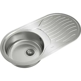 Teka DR 80 1C 1E oval rechts Auflagespüle Edelstahl Handbetätigung 840 x 500 mm