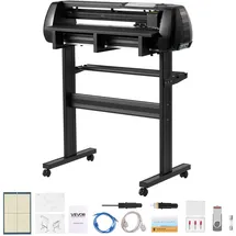 Vevor Vinylschneidemaschine mit 72 cm max. Zufuhrbreite & Doppelklingen & LED-Anzeige, einstellbares Vinyl-Schneideplotter-Set mit Signmaster-Software, kompatibel mit Windows und macOS
