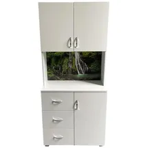 Hti-Living Blanca Badschrank 6 Regalfächer 3 Schubladen 1 Stück 1 Badschrank 0,0 x 0,0 cm Weiß MDF