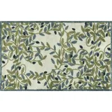 Wash+Dry Flachwebeteppich Olive, Grün, Textil, Ranken, rechteckig, 75x120 cm Oeko-Tex® Standard 100, für Fußbodenheizung geeignet, Teppiche , Böden, Teppiche, Webteppiche