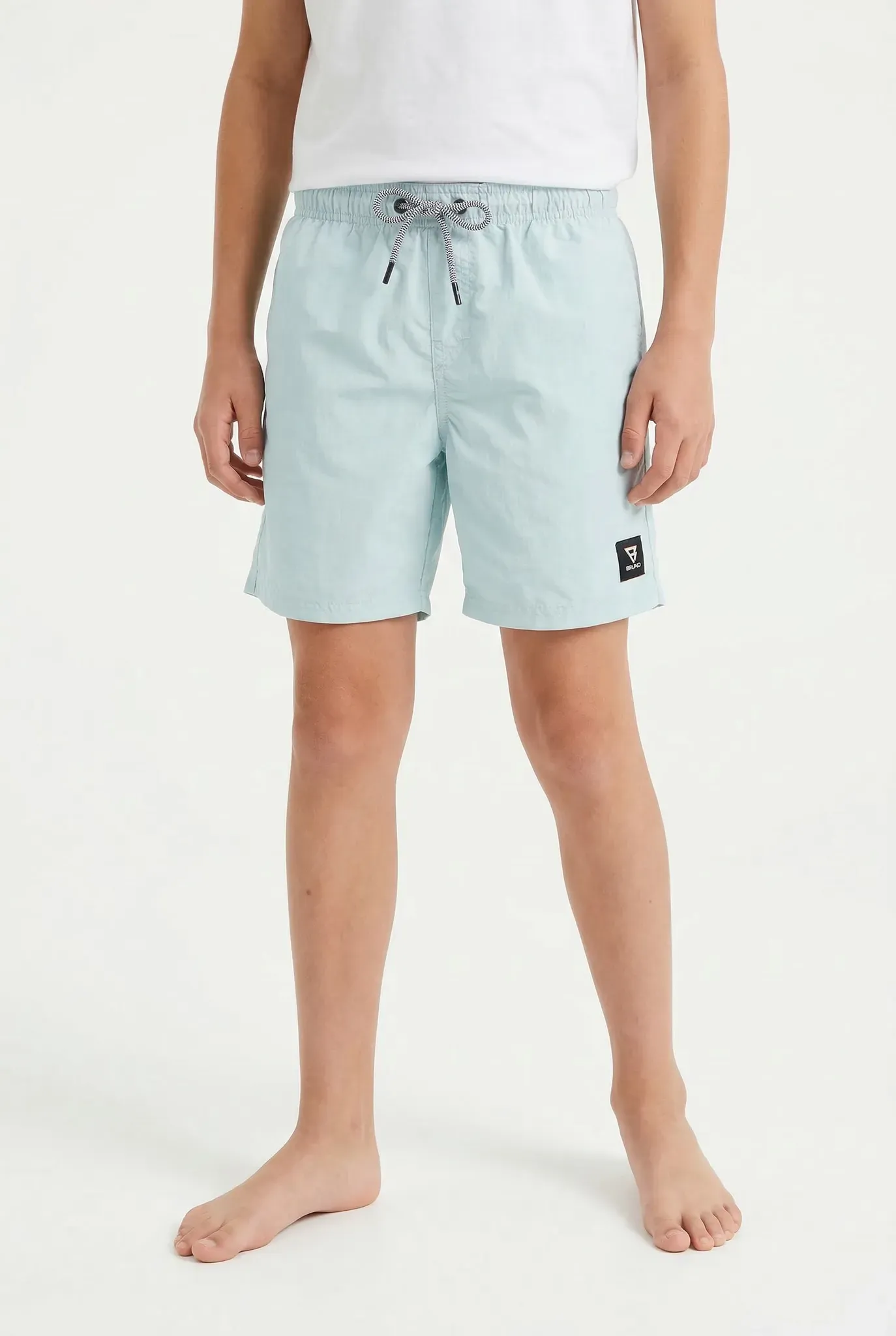Badeshorts BRUNOTTI, Kinder, Gr. 164, N-Gr, blau (mist), Obermaterial: 100% Polyamid. Futter: 100% Polyester, Badehosen Badeshorts, für Kinder und Jugendliche, leichtes Material, schnelltrocknend