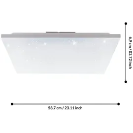 EGLO LED Deckenleuchte Calemar-S weiß 58,7 x 58,7 cm mit Kristalleffekt