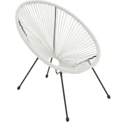 SVITA BALI Balkon Möbel Set Lounge Garnitur Relax Egg-Chair Flecht-Design Weiß