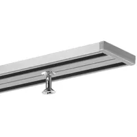 Gardineum 2,00 m Gardinenschiene/alle Längen bis 4,00 m möglich/Vorhangschiene/Aluminium/alu-silber/