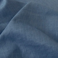 TOLKO 50cm Leinenstoff Meterware natur Leinentuch für Kleider Hose Rock Bluse Hemd Vorhänge Gardinen Kissen Bettwäsche | 140cm breit | Stoffe zum Nähen Meterware Leinen Stoff kaufen (Blau)