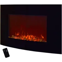 Syntrox Germany Horizontaler Wandkamin Elektrokamin Kamin mit Fernbedienung WK-2000W Jerez schwarz