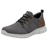 Rieker Herren Sneaker Stoff Schlupfschuh Gummizug B7796, Stein/Smoke/Mandel/r Gr.: 46