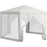 Outsunny Party-Zelt Metall Polyester Cremeweiß 394L x 341,2B x 250H cm