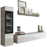 P & B WOHNWAND VERA | BETONOPTIK/WEISS HG.