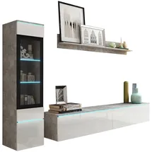 P & B WOHNWAND VERA | BETONOPTIK/WEISS HG.