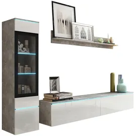 P & B WOHNWAND VERA | BETONOPTIK/WEISS HG.