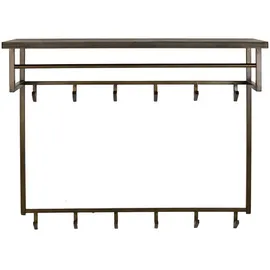 KAWOLA Wandgarderobe AUREA Metall 12 Haken Braun