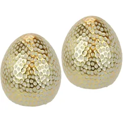 Osterei I.GE.A. "Deko-Ei, Osterfigur Oster-Ei", gold (goldfarben), B:10cm H:12cm, Terrakotta, Dekofiguren, Eier, Ostern, Frühlingsdeko, Gartendeko Osterdeko