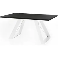 WFL GROUP Esstisch Schwarz, Holzwerkstoff, Rechteckig,Rechteckig, 90x76x160 cm Esszimmer,
